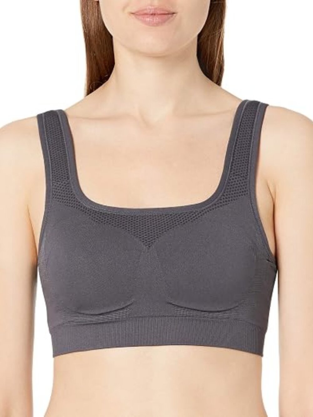Danskin high impact convertible seamless sports bra grey women's size L